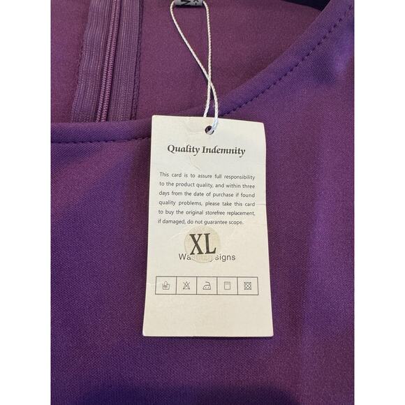 FENTAR Purple Fit & Flare Tie Waist Dress XL • 3/4 Sleeve • Party/Cocktail • NWT - Picture 5 of 10
